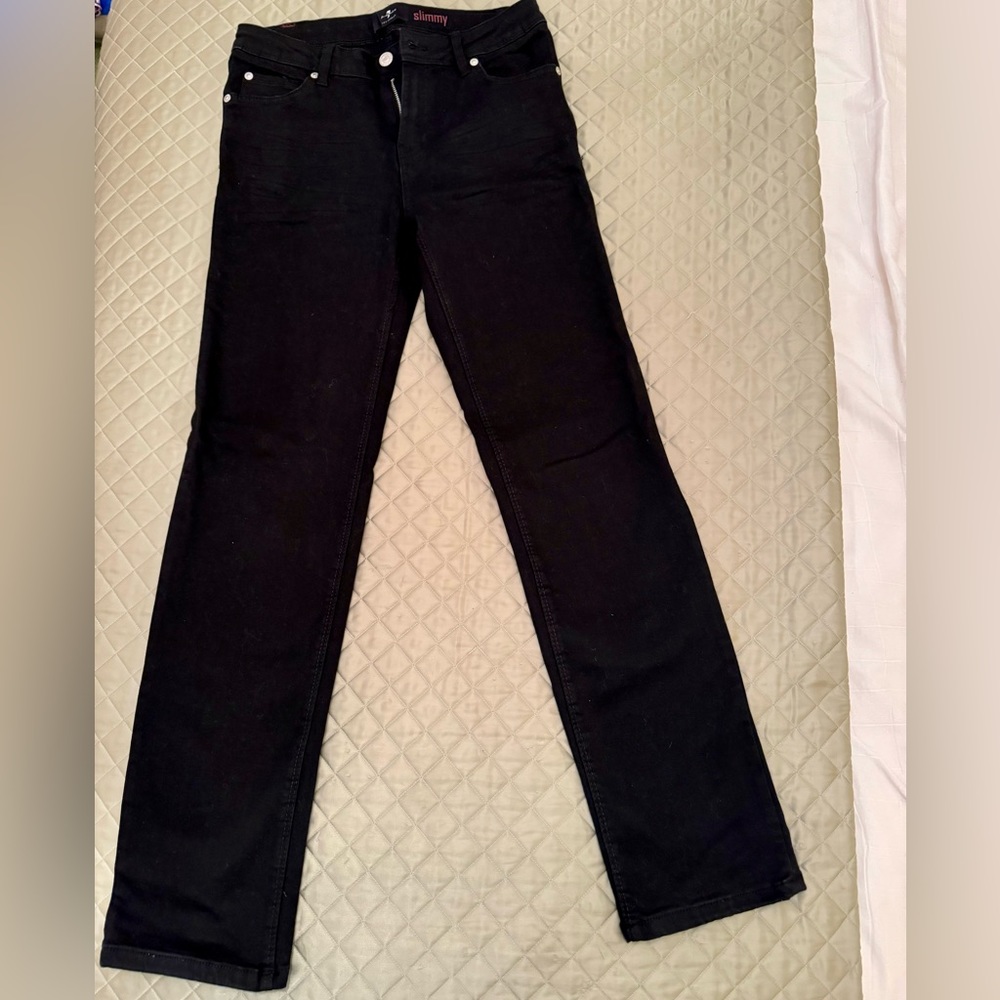Girls 7 for all Mankind Black Slimmy Jeans size 14